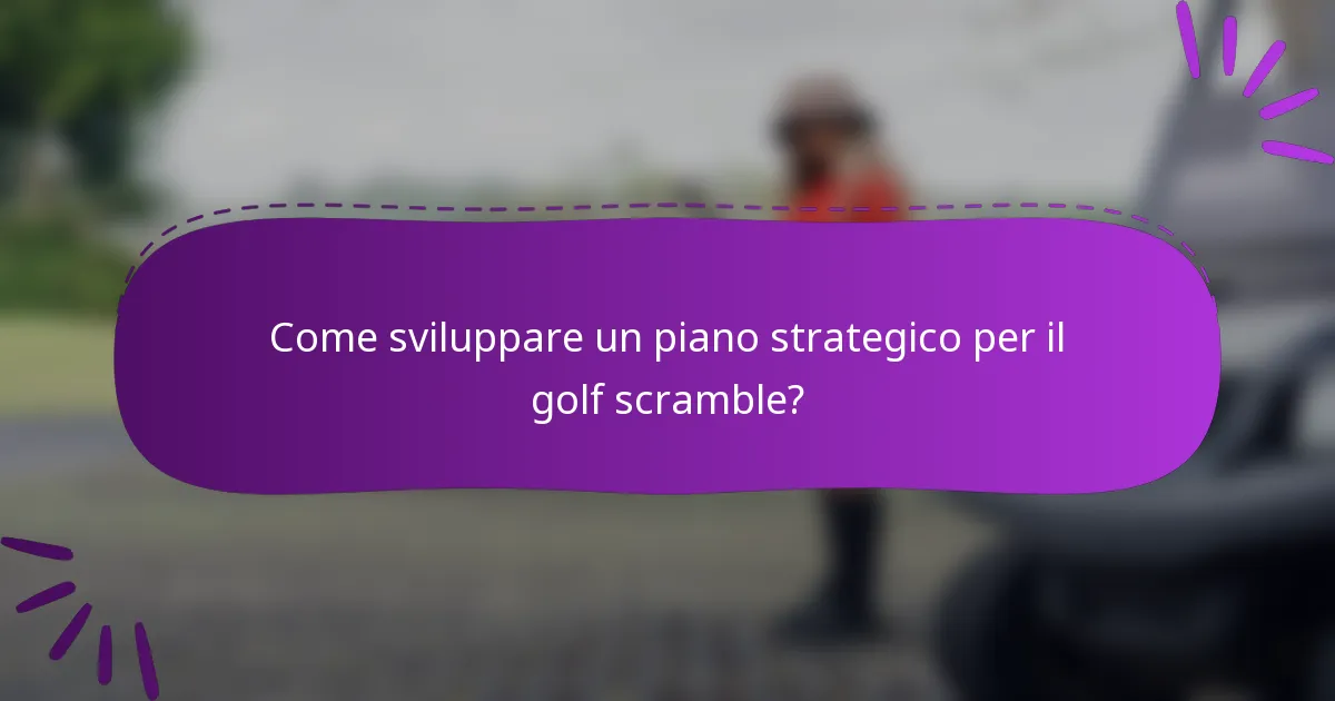 Come sviluppare un piano strategico per il golf scramble?