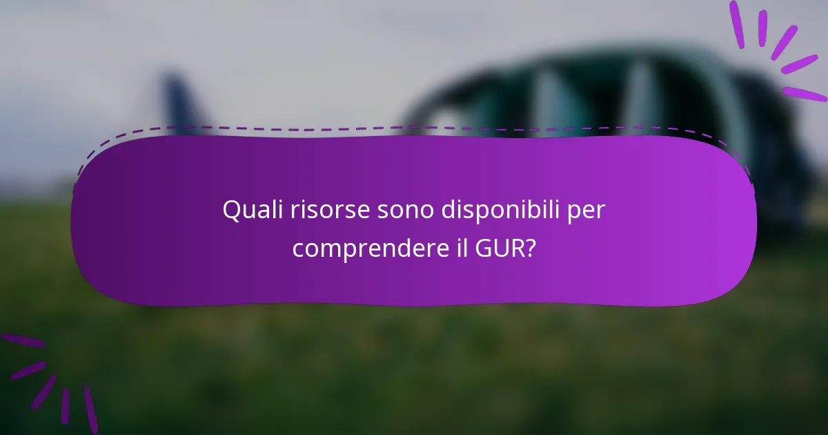 Quali risorse sono disponibili per comprendere il GUR?
